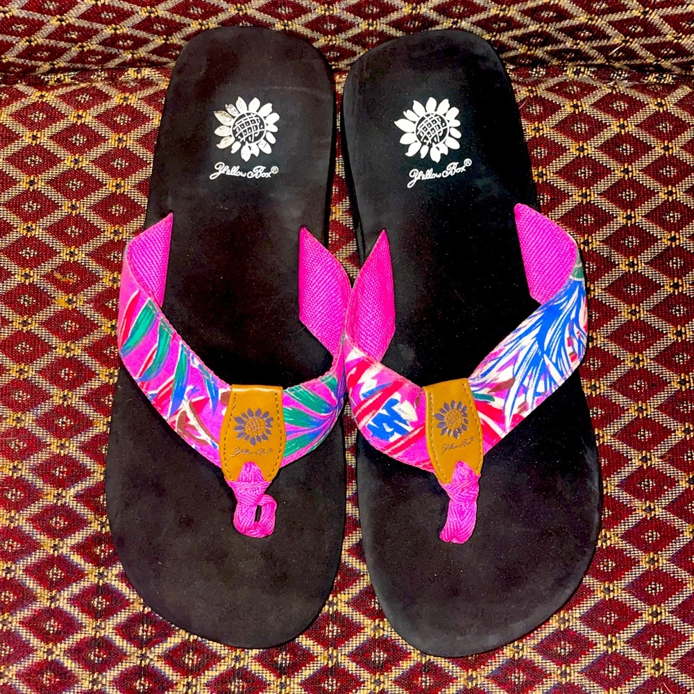 Yellow Box Flip Flops